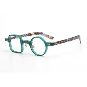 Green Color Prescription Glasses Optical Acetate Asymmetric Anti blue light Eye Glasses Nickel Free Frame For Women and Man