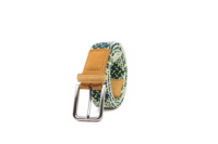 Ceinture tressée en tissu de coton de style japonais avec tête et queue en cuir véritable 100%