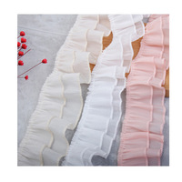 Jupe de style japonais en crêpe de soie 50% et mélange de polyester tissé, double couche, avec bordure en dentelle à volants