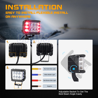 OVOVS-Lampe de travail à LED de 4 pouces avec fonction stroboscopique latérale pour Jeep 4x4 tout-terrain, accessoires d'éclairage de voiture, 30W