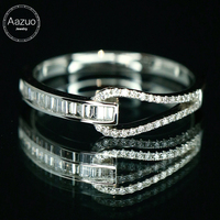 Aazuo, joyería fina auténtica, oro blanco sólido de 18 quilates, oro amarillo, diamantes naturales, anillo de compromiso, regalo para mujer, joyería de uso diario