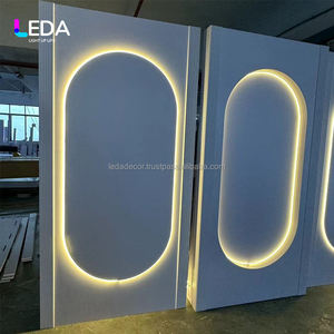 Fondo de arco de boda de lujo personalizado LEDA, Panel acrílico, luz curva, pared de fondo para decoración de eventos de fiesta - Product Image 3