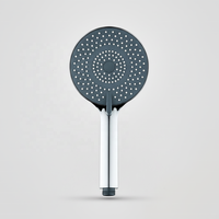 Grande douchette à main ronde à 3 modes (pluie et jet mixte) avec sorties d'eau en silicone anti-colmatage pour salles de bain