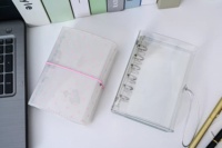 Cetak Sampul Kustom M5 A6 Pola Minimalis Gaya Ins Ultra Transparan A7 Binder Kantong Binder PVC