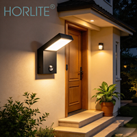 Applique murale extérieure moderne et élégante en forme de L avec détecteur de mouvement IP65, lampe LED pour porche, villa, porte d'entrée, jardin