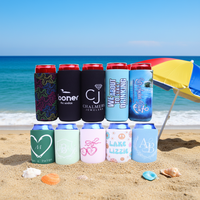 Manchon isotherme pliable en néoprène durable de 3 mm pour canettes de bière, avec logo imprimé
