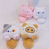 Porte-clés en peluche chat créatif et mignon, forme 3D écologique, pendentif chaton Kawaii en peluche douce et moelleuse, breloque de sac à dos, cadeau