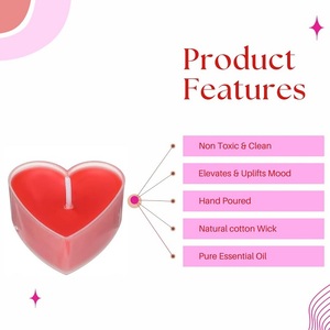 Heart Shape Tea Light <b>Candles</b> Pack of 10 Decorative Wax <b>Candles</b> for Home Decor Wedding Party Romantic <b>Gift</b> and Events - Product Image 2