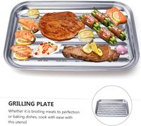 Accessoire de barbecue d'extérieur, plaque de cuisson rectangulaire professionnelle en acier inoxydable pour légumes