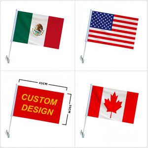 Drapeaux de voiture personnalisés en polyester 2026 pour la vente en gros, drapeaux de fenêtre de voiture, drapeaux et bannières promotionnels pour événements sportifs et élections - Product Image 4