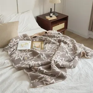 Factory Direct Sales Low Price 100% Polyester Jacquard Knitted Throw Blanket For Home Decoration Sofa And Travel GLDW