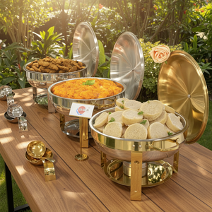 Set Scaldavivande per Feste di Matrimonio, Attrezzatura Commerciale per Buffet, Forniture per Ristoranti, Chafing Dish di Lusso - Product Image 1