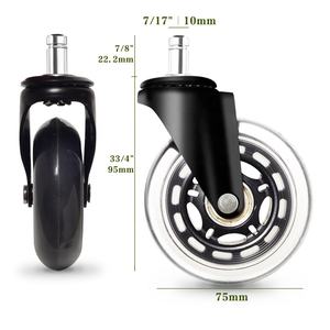 3 inç 10*22mm mobilya tekeri tipi ofis koltuğu görev Oem özelleştirilmiş ofis Finish renk malzeme poliüretan rulo - Product Image 1