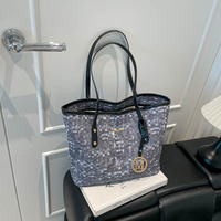Bolso Tote de PU de Gran Capacidad para Mujer, Diseño Personalizado, Moderno, Portátil, para Exteriores, Combinable con Todo, de un Solo Hombro, 2025
