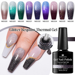 Msruioo 8ml bán vĩnh viễn véc ni ngâm UV LED Nail Gel nhiệt gel sơn móng tay nhiệt độ thay đổi màu sắc gel móng tay - Product Image 6