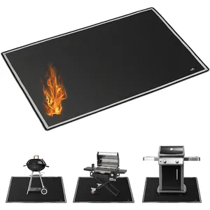 Doule-side Silicone Caoted Fire-proof Barbecue BBQ Mats For Outdoor Under Grill