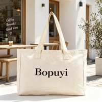 Sac fourre-tout en toile de coton recyclé imprimé sur mesure Miles avec fermeture éclair, poignées en sangle, motif lettres, taille moyenne, vierge, vente en gros