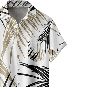 Chemises Hawaïennes Homme Ample Manches Courtes Logo Personnalisé Respirant ODM Col Montant Plage Resort Décontracté Imprimé Soie Été - Product Image 3