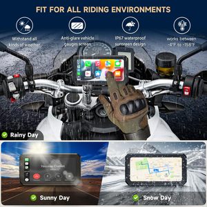 Zmecar New Hot 6.25 "HD màn hình xe máy Navigation ghi BT DVR TPMS Android tự động xe máy Carplay Máy nghe nhạc - Product Image 4
