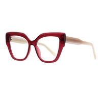 Monture de lunettes optiques surdimensionnées tendance en acétate, design mode féminin de haute qualité, forme œil de chat biseauté et épais, pour adultes