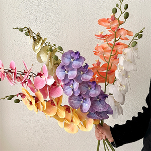 Fleurs d'orchidées 9 têtes, <span class=keywords><strong>orchidée</strong></span> papillon en soie Phalaenopsis pour la décoration de la <span class=keywords><strong>maison</strong></span>, de mariage et de fête, élégante composition florale artificielle - Product Image 3
