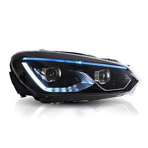 Faros Delanteros LED Secuenciales para VW Golf 6 MK6 2010-2014, Conjunto <span class=keywords><strong>de</strong></span> Lámparas Delanteras <span class=keywords><strong>con</strong></span> Señal <span class=keywords><strong>de</strong></span> Giro Dinámica, DRL, Proyector, Volkswagen VI - Product Image 4
