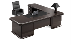 उत्पादकता बढ़ाने वाले आधुनिक टिकाऊ ठोस लकड़ी कार्यकारी डेस्क कार्यालय भवन और अध्ययन के लिए भंडारण अनुकूलित लेआउट के साथ - Product Image 2