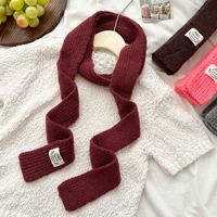 Nouvelle Arrivée Hiver – Foulard Carré en Soie Étroit pour Homme, Tricoté, Chaud et Tendance, Couvre-Cou Uni, Musulman, 200 cm