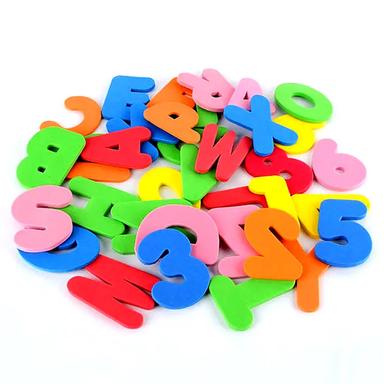 2024 Aangepaste Vroege Educatieve Speelgoed Magnetische Letter Nummer Alfabet Spelling 3d Eva Foam Puzzel Koelkast Magneet Schoolwoorden