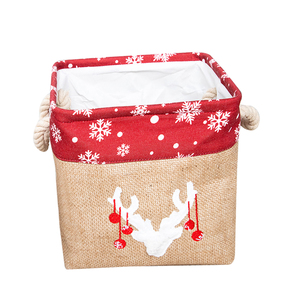 In feltro di poliestere pieghevole per uso domestico cesto per la biancheria a forma quadrata con manici per bambini sacchetti per l'imballaggio di <span class=keywords><strong>natale</strong></span> Festival - Product Image 2