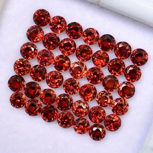 Piedra preciosa genuina suelta de granate rojo con forma redonda facetada natural, medio perforada, 5mm, fabricación de joyas a precios al por mayor, OEM a granel - Product Image 2