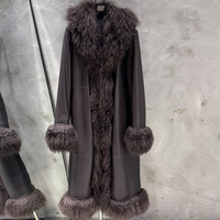 Veste en fourrure de mouton véritable de haute qualité, manteau en fourrure bordeaux pour femmes, manteau long en fourrure de Mongolie