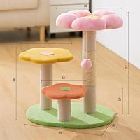 Meilleures ventes : Arbre à chat moderne en forme de fleur, robuste et durable, avec poteau à gratter en corde de sisal et base en peluche douce, en carton pour chats