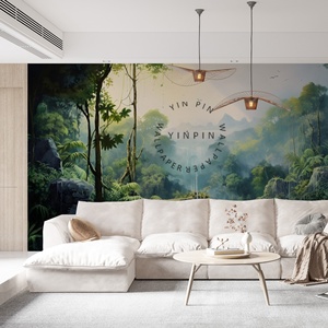 <span class=keywords><strong>Papier</strong></span> <span class=keywords><strong>peint</strong></span> mural personnalisé imperméable à l'eau, paysage naturel, décoration murale pour la maison, scène de <span class=keywords><strong>jungle</strong></span> - Product Image 3