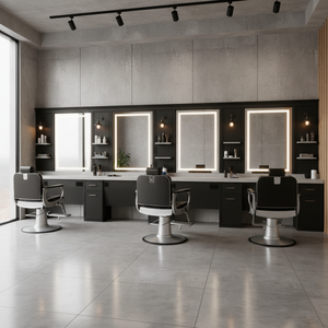 Hair Wash Sink Modern Design Black Grey Wooden Barber Salon Furniture Commercial Use <b>Workshop</b> Gym Outdoor Beauty Dining - Product Image 3