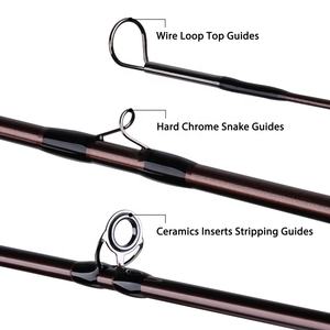 <span class=keywords><strong>Canne</strong></span> à pêche à la <span class=keywords><strong>mouche</strong></span> avec boucle de fil Top Chrome dur Guides serpent Guides de décapage en céramique et poignée en liège AA - Product Image 3