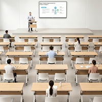 Table de conférence en bois pliable HYZ-248X, table de formation de bureau, combinaisons multiples, table de conférence modulable, table de bar mobile