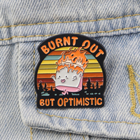 Broche émaillée mignonne 'Incendie dans un conteneur à déchets' avec citations amusantes, épingles de revers, badges pour sacs à dos, accessoires vestimentaires, bijoux de mode, cadeaux