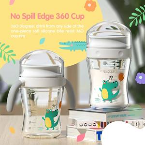 Vaso Antiderrames 360 con Borde de Silicona, Libre de BPA, Diseño Impreso, Vaso de Entrenamiento <span class=keywords><strong>para</strong></span> Bebés y Niños Pequeños con Asa, 210 ml, <span class=keywords><strong>para</strong></span> 0-12 Meses - Product Image 6
