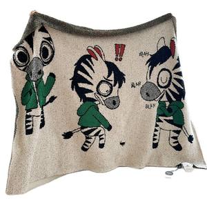 Couverture polaire respirante multifonctionnelle pour sieste au bureau, motif zèbre brodé tendance, pour une personne, toutes saisons - Product Image 5