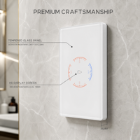 Nouveau chauffe-eau intelligent WiFi 3500W à double coupure avec interrupteur, application Smart Life, contrôle tactile, verre 2.5D effet peau, minuterie et moniteur de puissance