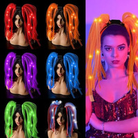 Nouveau modèle de bandeau LED lumineux pour Halloween, idéal pour les fêtes, le cosplay et les tresses, avec dreads colorés clignotants
