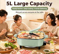 Casserole électrique 5LSquare, cuisinière électrique intelligente multi-personnes, poêle électrique antiadhésive, pot électrique multifonction pour la maison