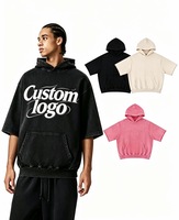 Sweat-shirt à capuche vierge haut de gamme, personnalisable avec logo, faible MOQ, coupe oversize, en molleton épais pour petites marques de vêtements