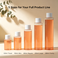 Bouteille en PET avec bouchon à vis pour shampoing et lotion, conteneur cosmétique rechargeable de 120 ml, 150 ml, 200 ml, 250 ml, 300 ml, avec couvercle blanc