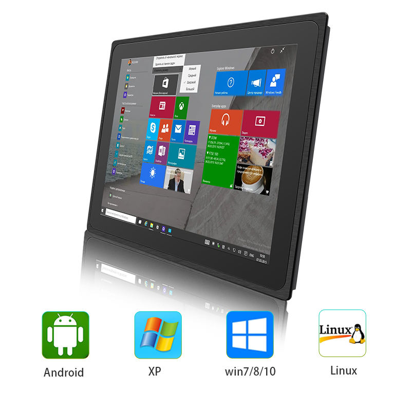 17 Inch Industrial Fanless Touch Screen Panel PC Embedded AMD Generation2/3/4 DDR4 RAMBO All in One Industrial Tablet