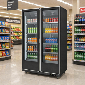 Réfrigérateur commercial vertical à 2 portes avec double vitrage pour boissons, idéal pour supermarchés et cafés - Product Image 2