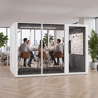 Cabine de réunion insonorisée Vestael Custom OEM pour 8 personnes avec porte en verre et structure en aluminium pour usage professionnel en bureau.