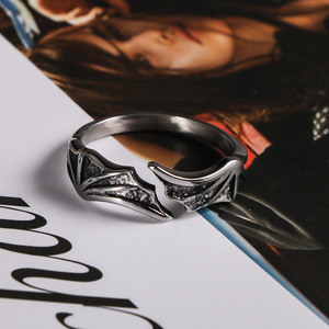 แหวนปีกปีศาจสวรรค์สแตนเลสดีไซน์เปิดสำหรับทุกเพศเครื่องประดับแฟชั่น SA1194 - Product Image 1