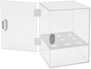 Vente en gros de cornet de glace en acrylique transparent de haute qualité 9 trous armoire avec porte - Product Image 6